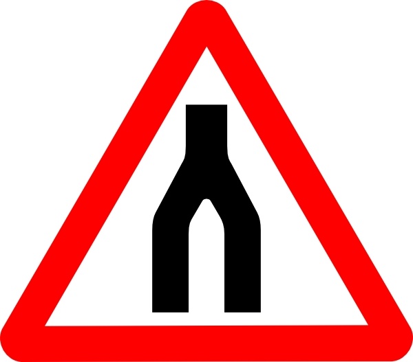 Road Signs Road Split Merge clip art