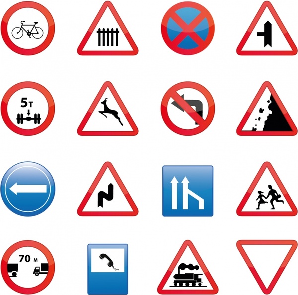 road signs set