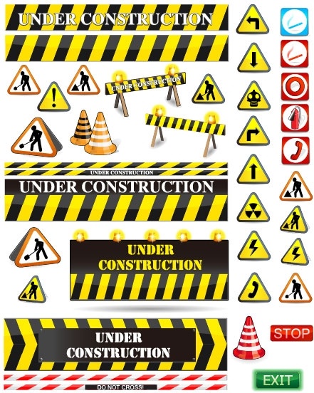 road warning signs vector