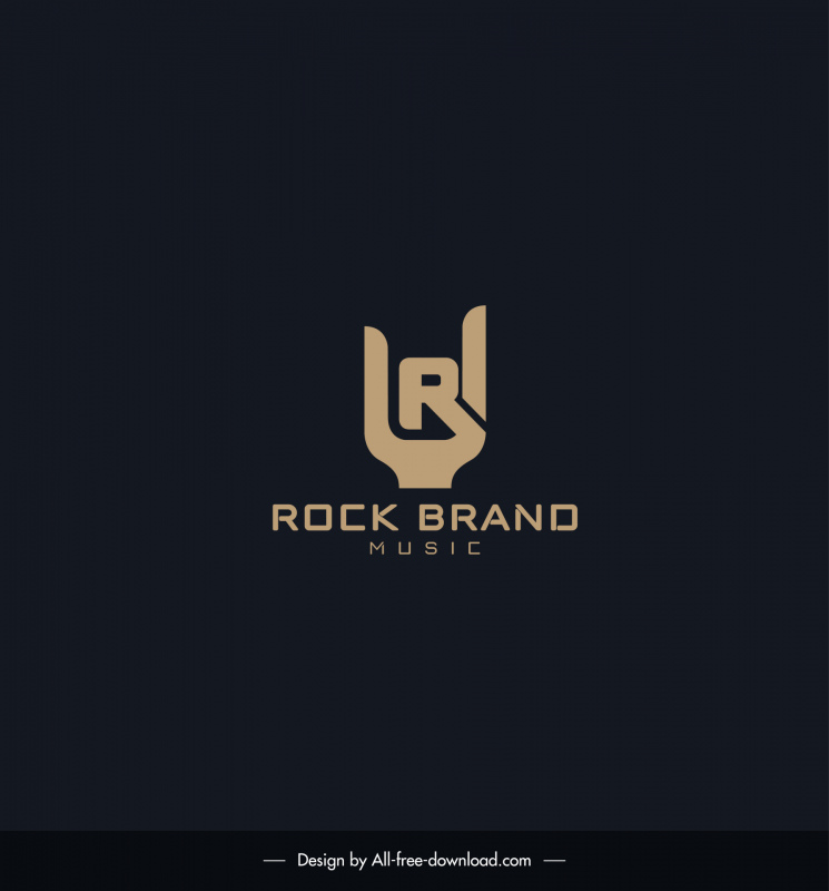  rock music band  logotype flat stylized text hand shape