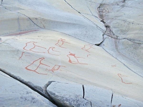 rock painting the drawing of the the prehistoric