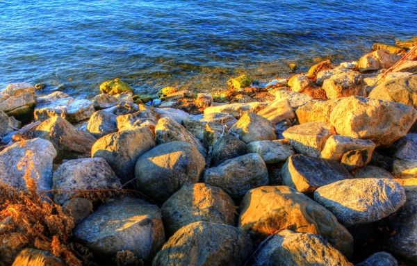 rocks on the shore in madison wisconsin 