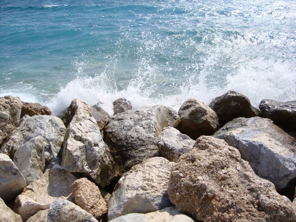 rocks sea wave