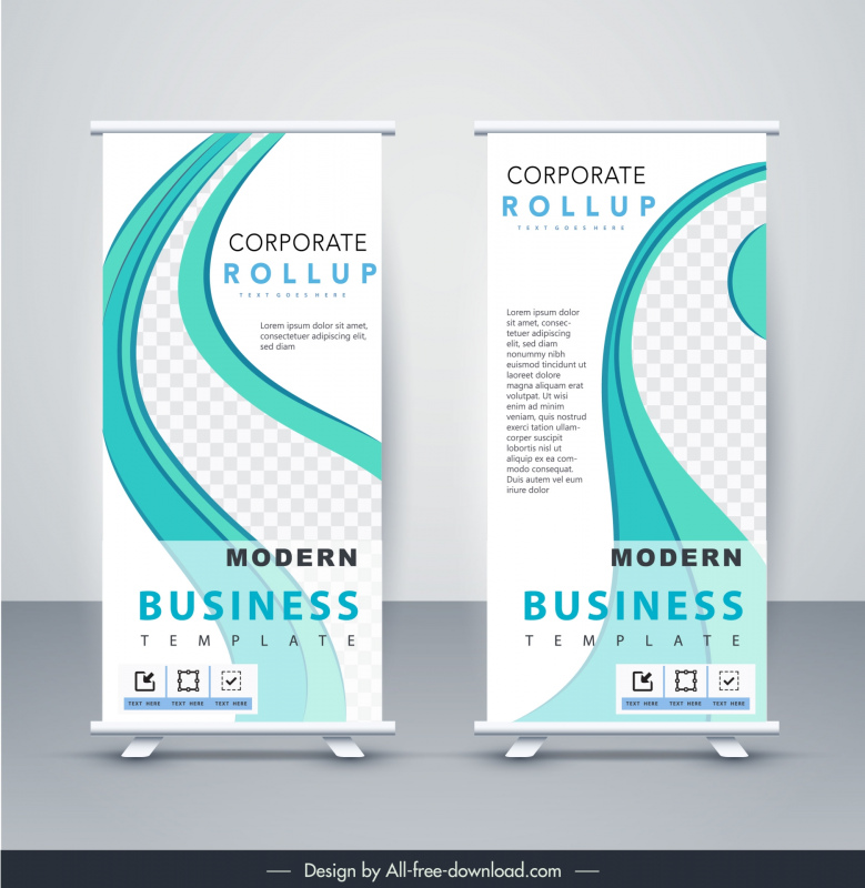 roll up template elegant checkered curves
