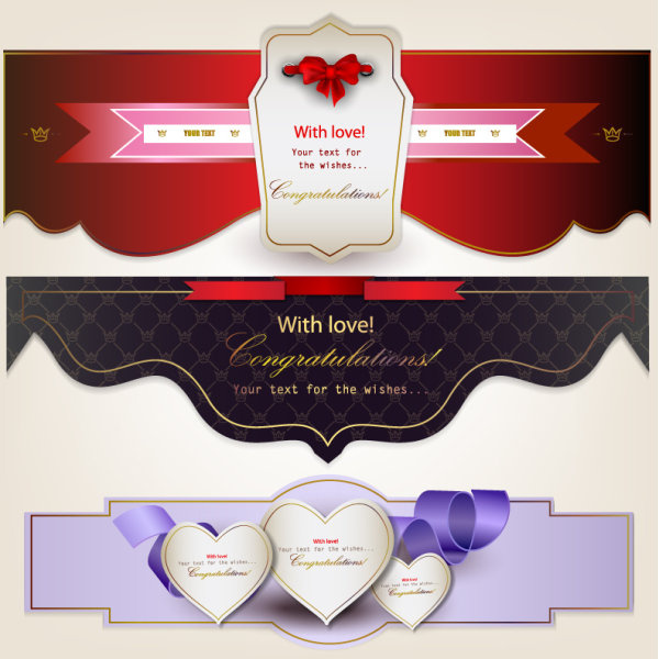 romantic and love banner vector