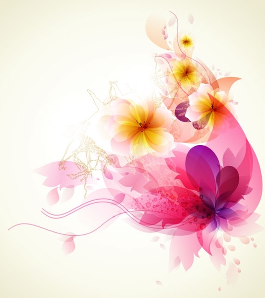 romantic flower background 04 vector