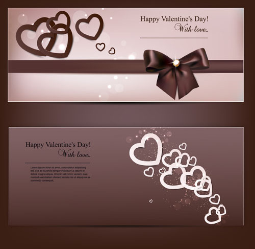 romantic happy valentine day cards vector