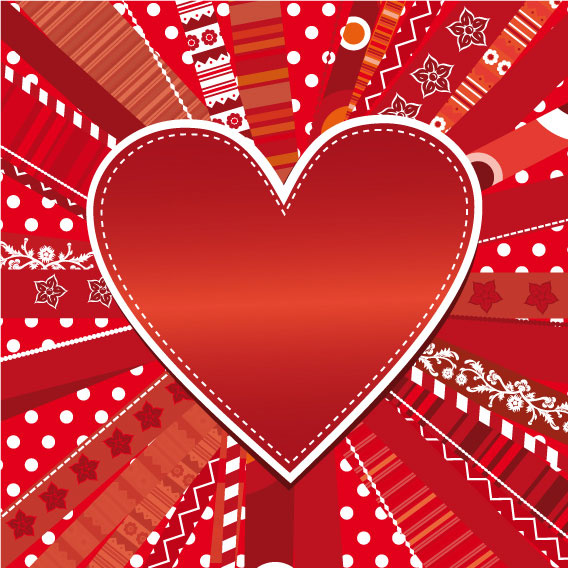 romantic heart greeting cards background vector set 
