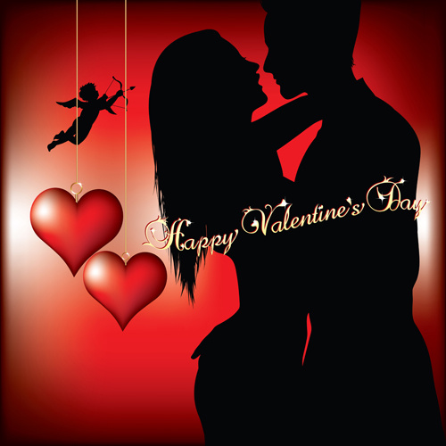 romantic love background with valentine vector 