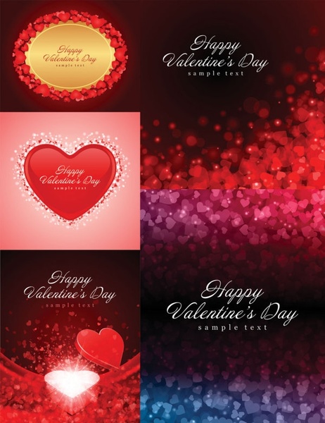 romantic love cards and background vector