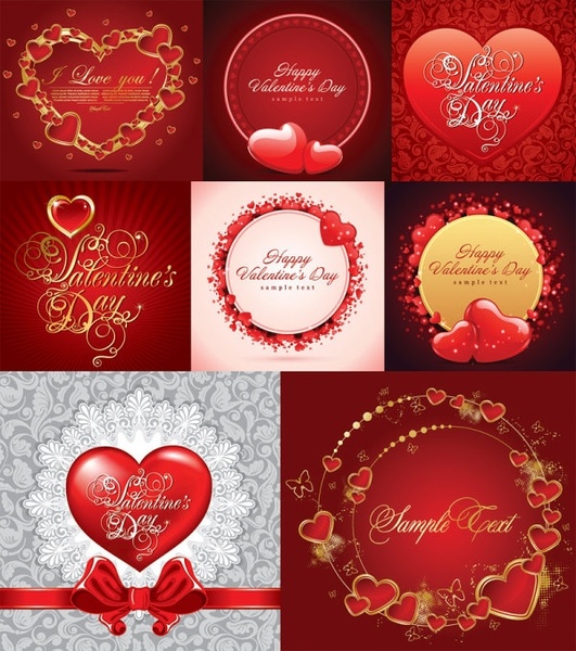 Download Romantic love cards vector Free vector in Encapsulated ...