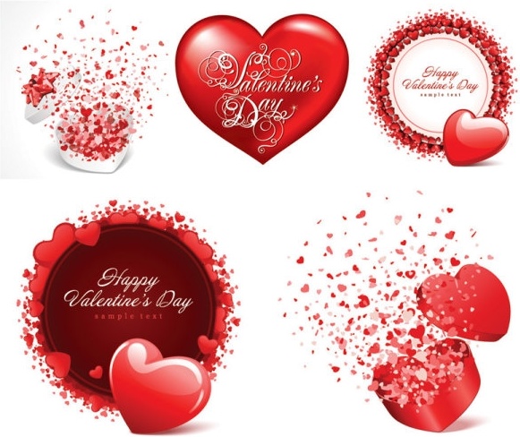 romantic valentine day cards vector 