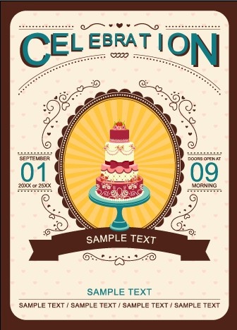 romantic wedding invitation card creative vector
