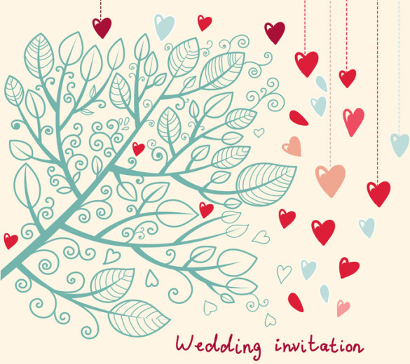 romantic wedding invitation card vector