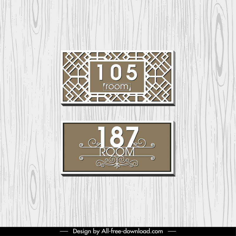 room number sign template geometric symmetry decor