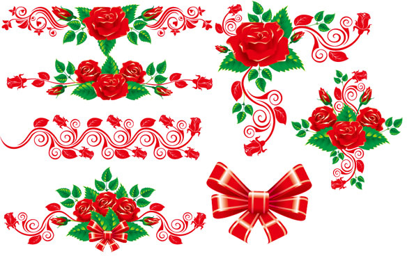 rose border vector 