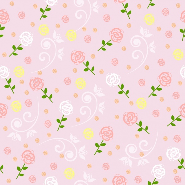 roses background colorful flat repeating decor