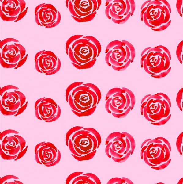 roses background red design repeating flat sketch