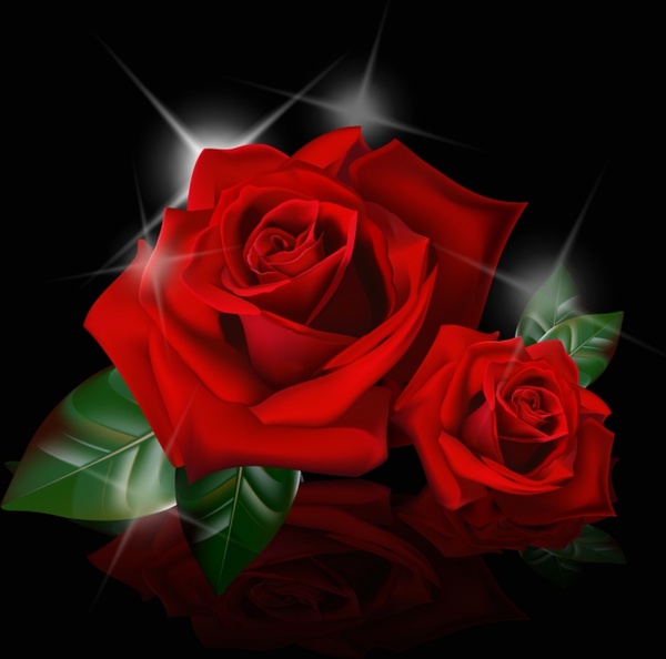roses background modern sparkling realistic design