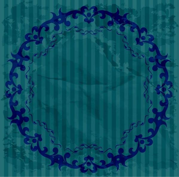 round border template dark blue seamless decoration 
