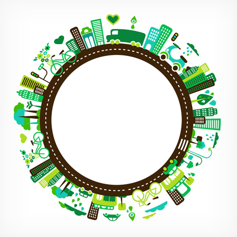 round city frames vector graphic