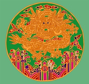 round dragon chinese classical pattern vector