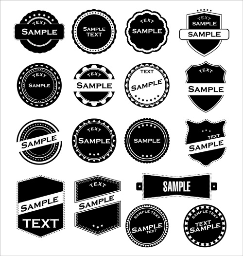 Download Round labels vintage styles vector Free vector in ...