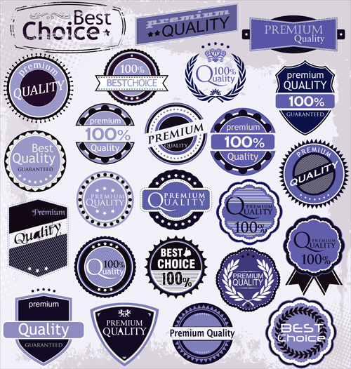 round labels vintage styles vector