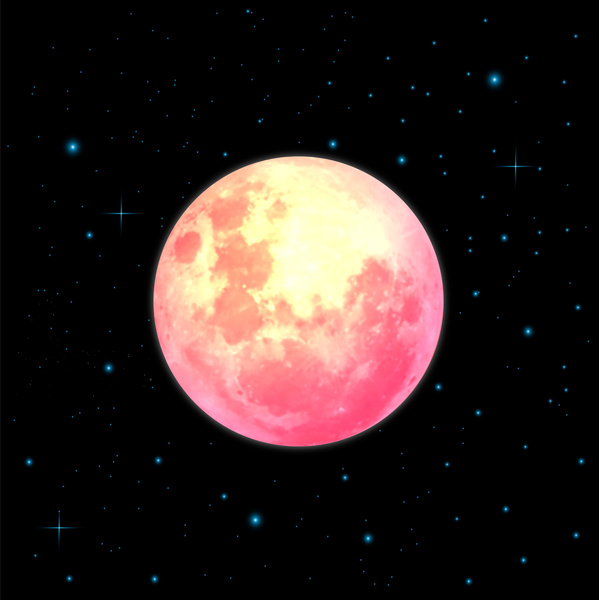 round moon in space vector illustration 