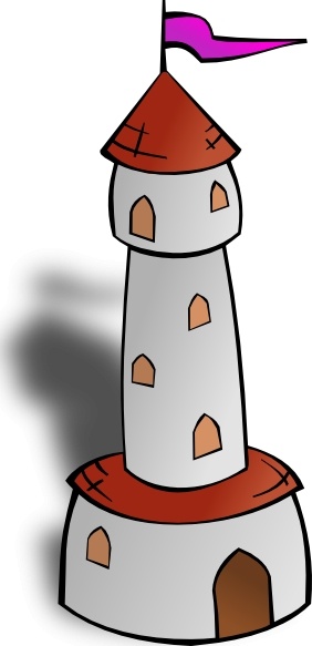 Round Tower With Flag clip art