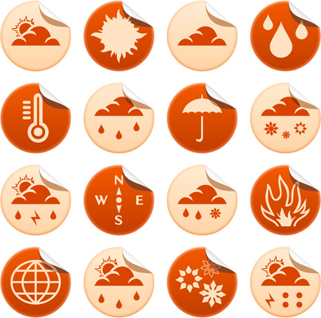 round weather stickers vector graphics