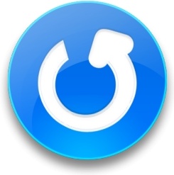 Rounded blue refresh button