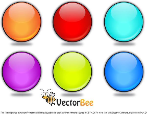 rounded vector glossy button