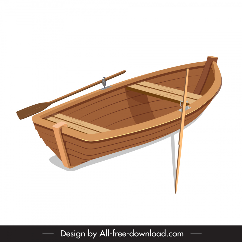 rowing boat icon classical 3d sketch