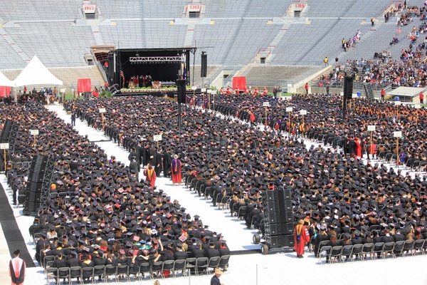 rows of graduates in madison wisconsin