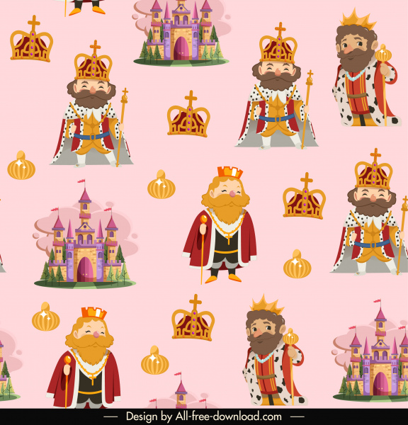royal elements pattern king crown castle decor