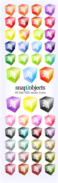 RSS Icons Translucent 3D Look 