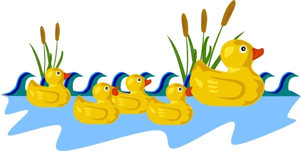Rubber Duck Family Swimming clip art