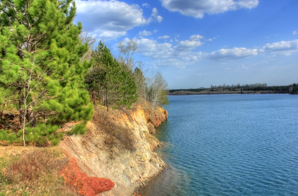 rugged shoreline in the black river forest