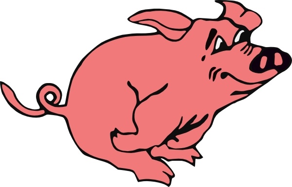 Running Pig clip art 