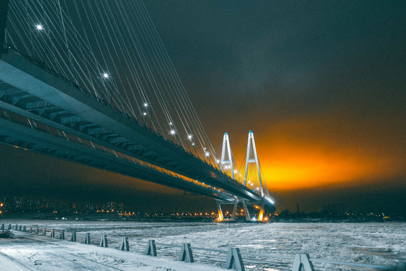 russia landscape picture contrast sea bright night time