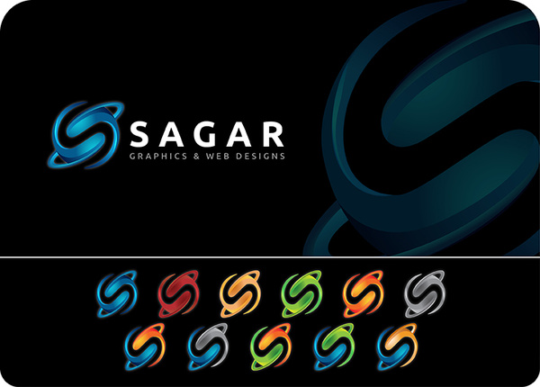 s letter 3d logo design