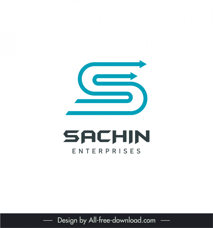 sachin enterprises logo template flat arrow swirled lines shapes outline 