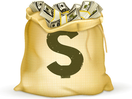 sack with money design vector graphics set