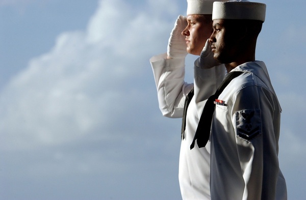 sailors saluting isolated 