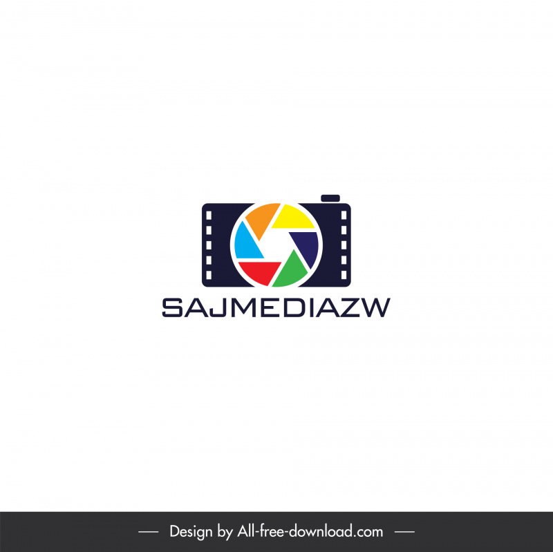 sajmediazw logo media coloful flat text camera lens sketch