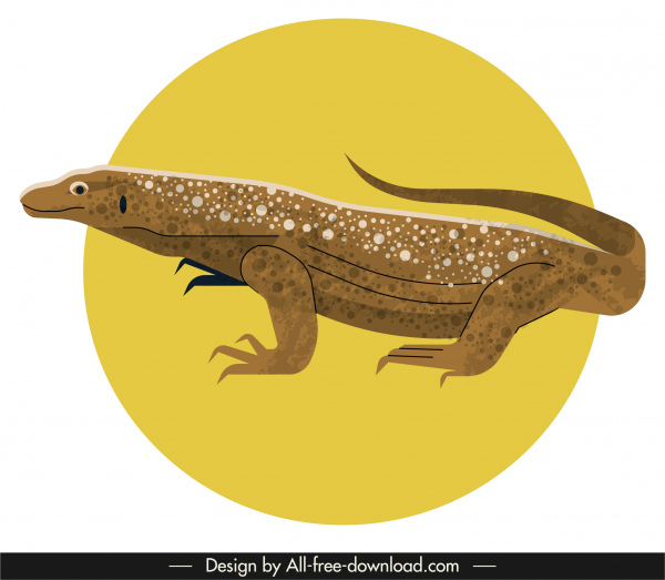 salamander icon 3d colored classic sketch