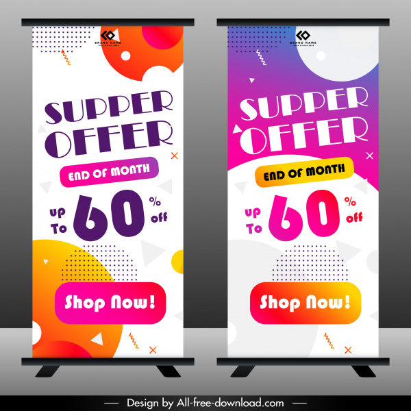 sale banner templates colorful modern decor vertical shape