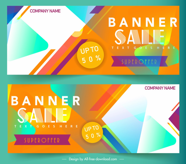 sale banner templates modern colorful eventful abstract decor