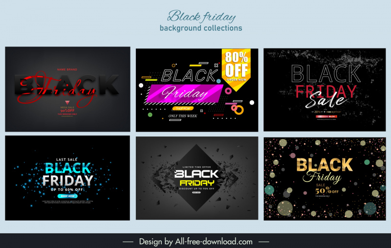 sale black friday backgrounds collection elegant dark 